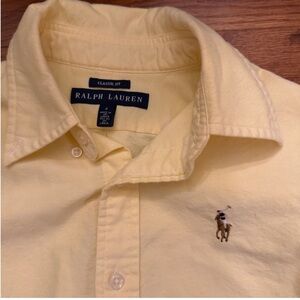 Ralph Lauren Women's Yellow Button Down Shirt